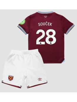 Billige West Ham United Tomas Soucek #28 Hjemmedraktsett Barn 2025-26 Kortermet (+ Korte bukser)